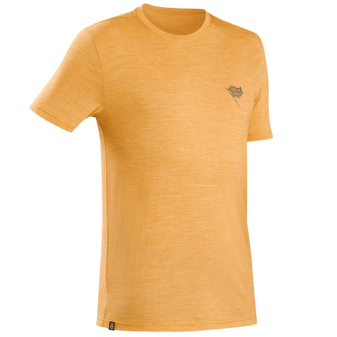 





Men’s short-sleeved Merino wool hiking travel t-shirt - TRAVEL 500 yellow, photo 1 of 8