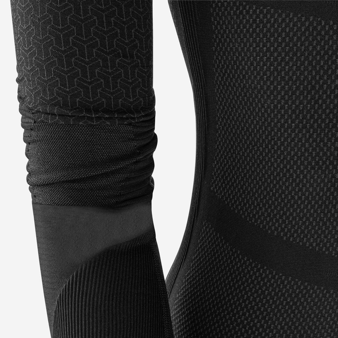 Adult Long-Sleeved Thermal Base Layer Top Keepdry 500 - Black
