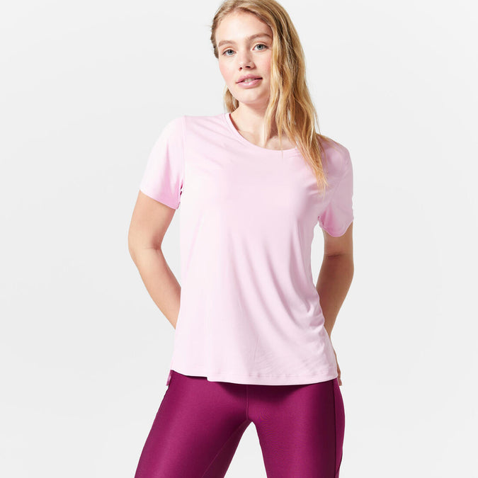 





Women's Short-Sleeved Cardio Fitness T-Shirt - Light Pink, photo 1 of 6