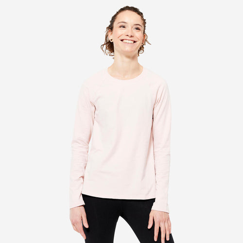 





Women's Long-Sleeved Fitness T-Shirt 500 - Pink
