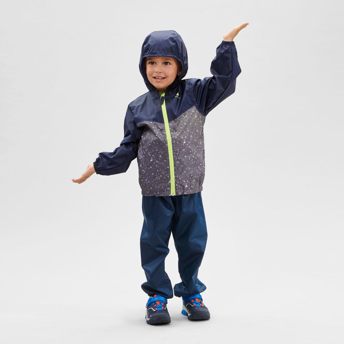 Kids’ Waterproof Hiking Over Trousers - MH100 Aged 2-6 - Navy Blue