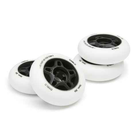 





76mm 80A Adult Fitness Inline Skating Wheels 4-Pack Fit - White