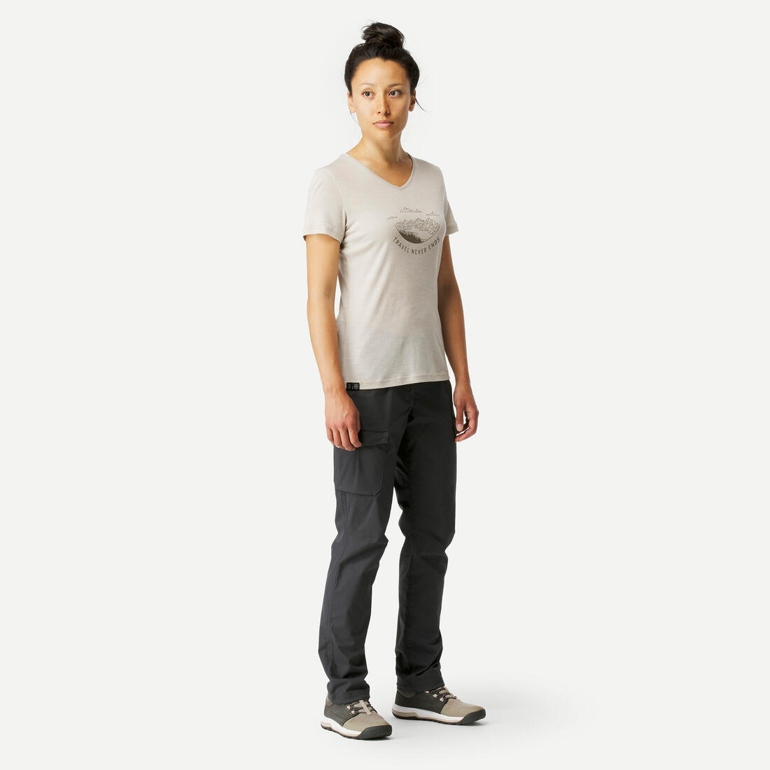 Women's Travel Trekking Cotton Cargo Trousers Travel 100