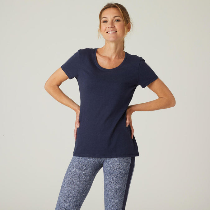 





Women's Regular-Fit Fitness T-Shirt 500 - Navy Blue, photo 1 of 6