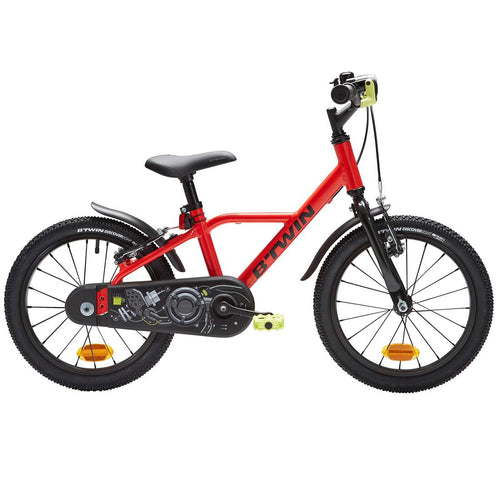 





Kids' 16-inch, chain guard, easy-braking bike, red