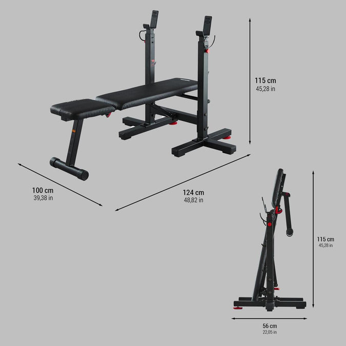 Dimensions of best sale a weight bench