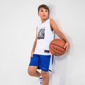 Kids' Sleeveless Basketball Jersey TS500NS - White