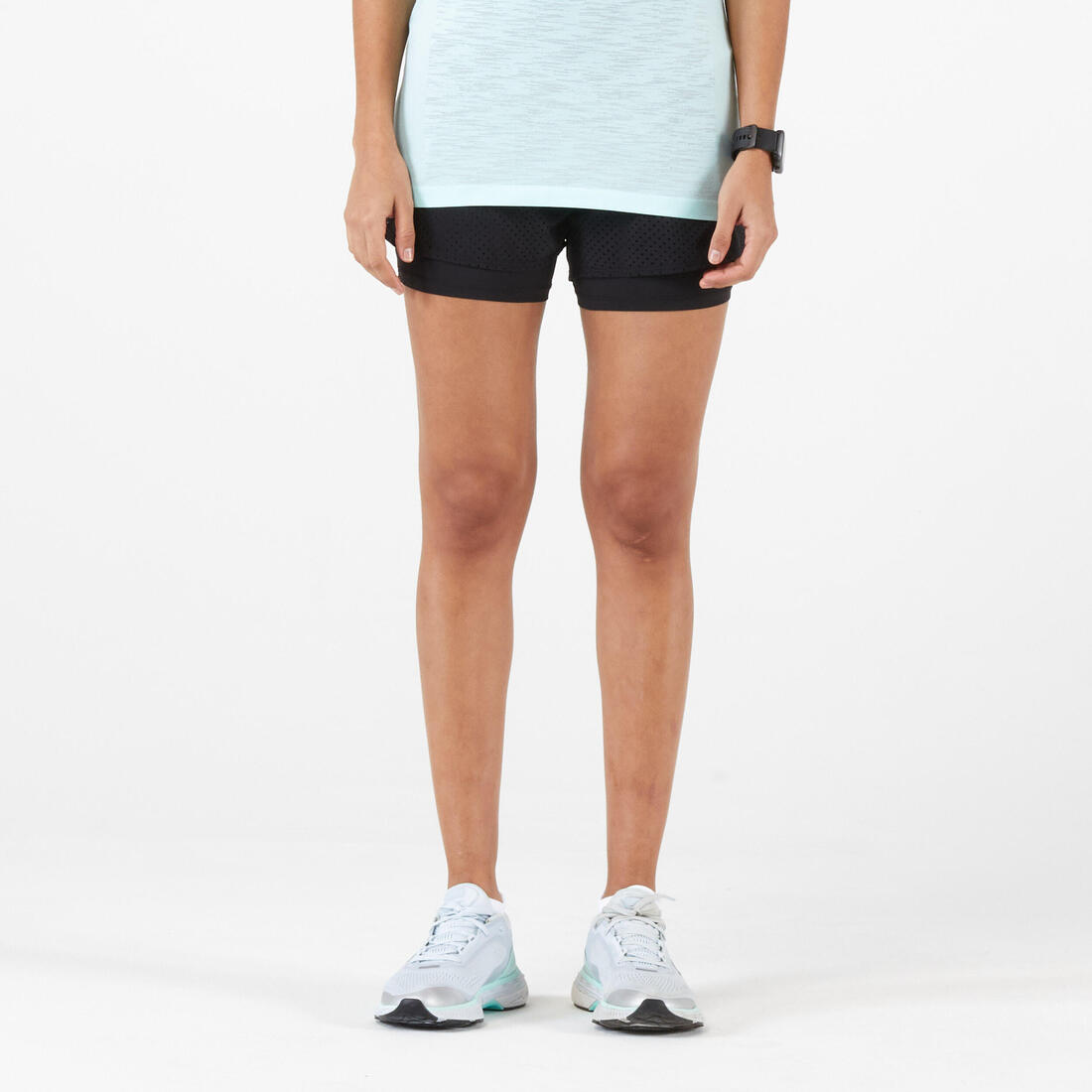 KIPRUN Run 500 comfort women's breathable 2-in-1 running shorts