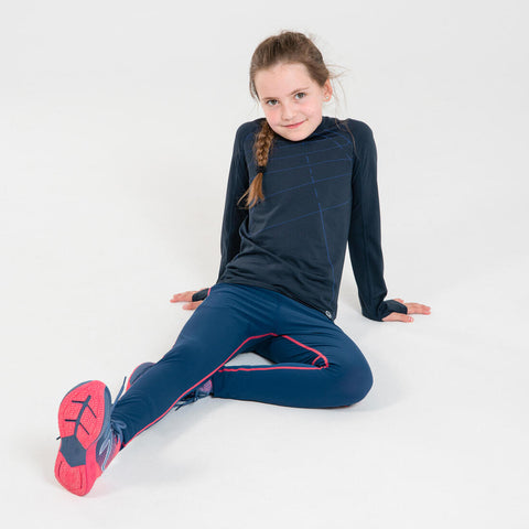 





Children's Running Breathable Long-Sleeved T-Shirt Kiprun Skincare Navy