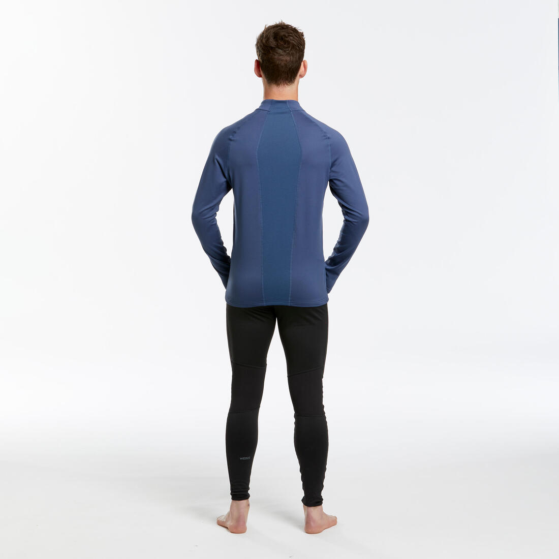 Men's BL 500 thermal base layer 1/2 zip ski top  - blue denim