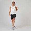 Women's Crew Neck Cotton Fitness Tank Top 500 Cosmeto - Glacier