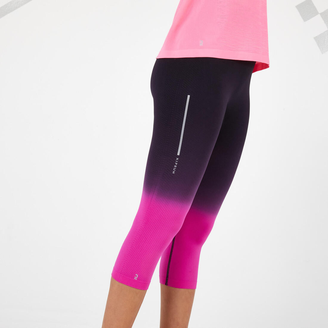 Kiprun Care Women's Breathable Running Cropped Bottoms - Black / blue