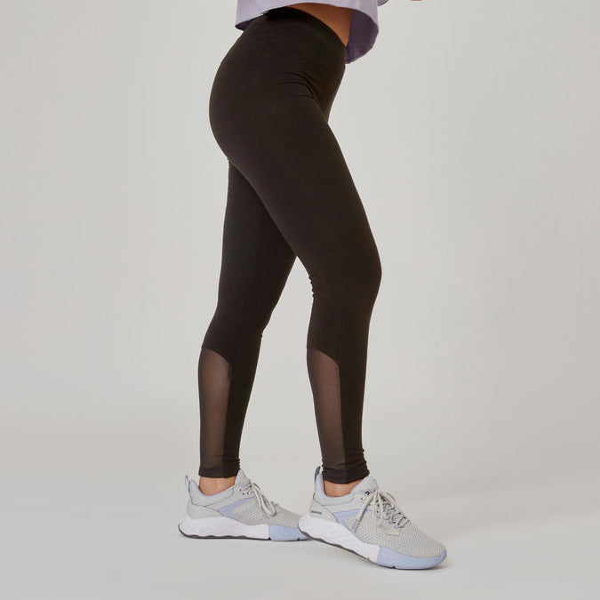 Activewear High Waisted Black and Grey Color Mesh Workout Leggings - Its  All Leggings