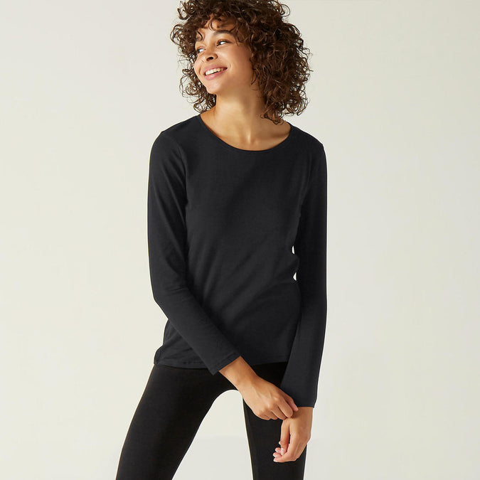 





Women's Long-Sleeved Fitness T-Shirt 100 - Black, photo 1 of 5