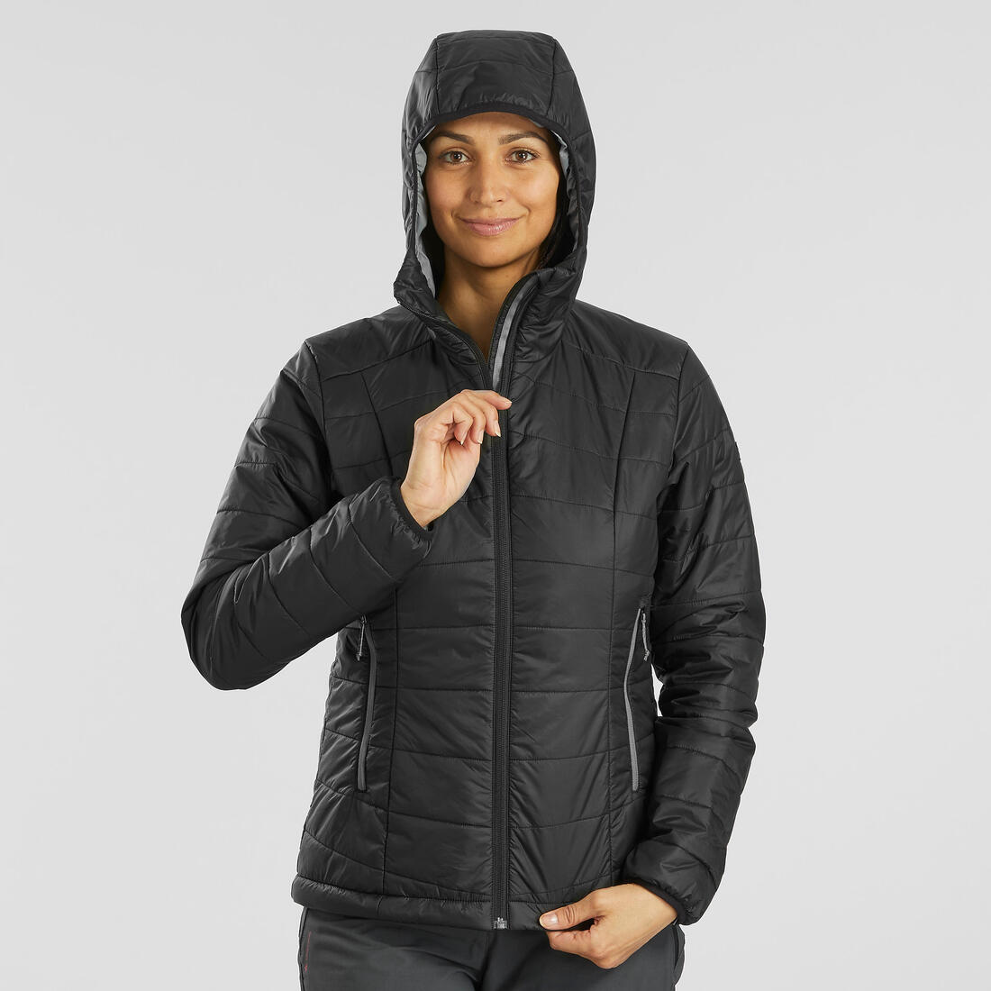 Women's Mountain Trekking Padded Jacket with Hood - MT100 -5°C