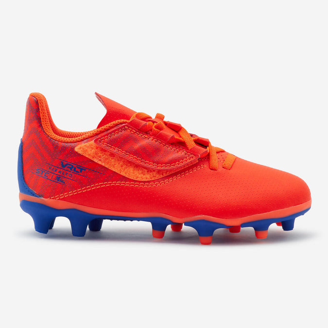 Kids Rip Tab Football Boots Viralto I Easy FG Orange Blue