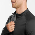 Men's BL 500 thermal base layer 1/2 zip ski top  - blue denim